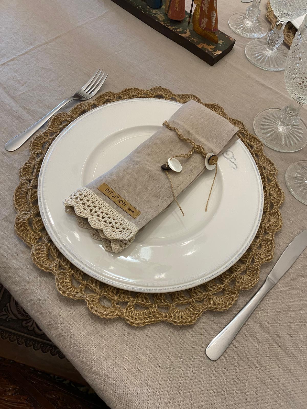 Marcador de Prato em juta